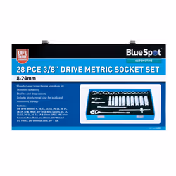 BlueSpot 01547 28 Piece 3/8" Drive Metric Socket Set (8-24mm)