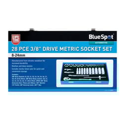 BlueSpot 01547 28 Piece 3/8" Drive Metric Socket Set (8-24mm)