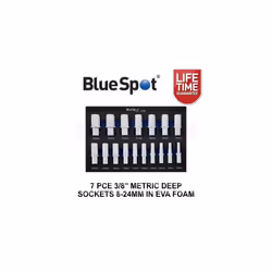Bluespot Tools 17 Piece 3/8" DR Metric Deep Sockets 8 - 24MM in EVA Foam Tray 01560