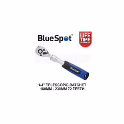 BlueSpot 1/4" Dr 72 Teeth 180mm to 230mm Flexible Extendable Ratchet 02023
