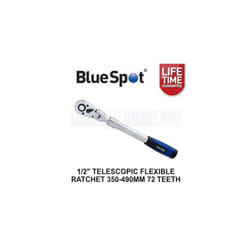 BlueSpot 1/2" Dr 72 Teeth 350mm to 490mm Flexible Extendable Ratchet 02033