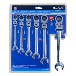 6 Piece Flexible Head Ratchet Spanners Set - 04312 Spanner Bluespot Pce -  ratchet set flexible 04312 6 spanner bluespot pce piece