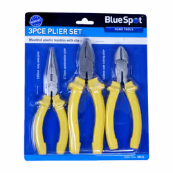 3 Piece Plier Set With Heavy Duty Handles - Nose Side Long Combination Cutting -  plier set nose side long combination cuttin ...