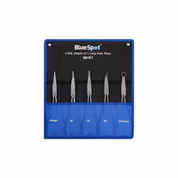 BlueSpot 5pc Extra Long Nose Pliers Set Straight Bent Nose Mole Grips Pliers 11" 08181