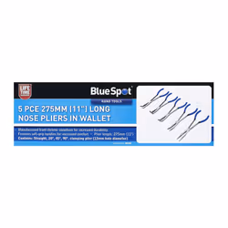 BlueSpot 5pc Extra Long Nose Pliers Set Straight Bent Nose Mole Grips Pliers 11" 08181
