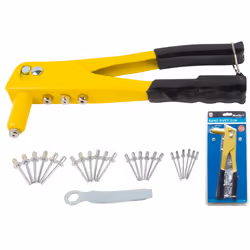 BlueSpot Hand Pop Rivet Gun With 60 Rivets And 4 Size Riveter Nozzles 09101