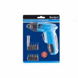 Bluespot 4.8v Rechargeable Battery Cordless Screwdriver Drill With Bit Set 12066