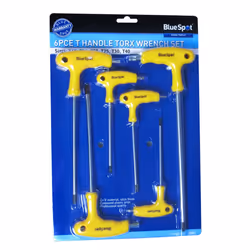 6 Piece T Handle Torx Screwdriver Set - Blue Spo T10 T15 T20 T25 T30 T40 12183 -  torx 6 blue spot handle piece set t10 t15 t ...