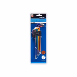 BlueSpot 9pc Extra Long Colour Coded Ball End Metric Hex Key Set 1.5-10mm 15301