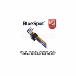 BlueSpot 9pc Extra Long Colour Coded Tamper Torx Key Set T10 - T50 15302