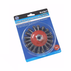 Bluespot 115mm (4.5") M14 Semi-flat Twist Knot Wire Wheel Brush -  45 m14 wire wheel 4pc circlip plier set wallet bluespot 19 ...
