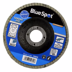 80 Grit Aluminium Oxide Flap Disc - Sanding 115mm 40 60 120 Bluespot Tools -  flap 80 disc sanding 115mm grit 40 60 120 blues ...