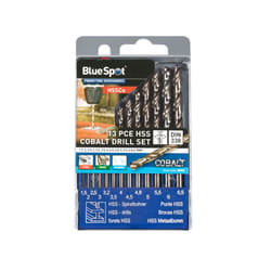 BlueSpot 20341 13 Piece Fully Ground 5% Cobalt Drills (1.5-6.5mm)