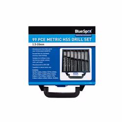 BlueSpot 20348 99 Piece Metric HSS Drill Set (1.5-10mm)