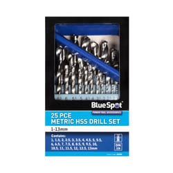 BlueSpot 20350 25 Piece Metric HSS Drill Set (1-13mm)