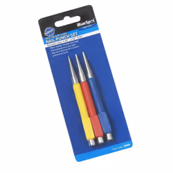 3 Piece Nail Punch Set With Knurled Handles - Bluespot Tools 22445 Bs22445 - nail punch set 3 bluespot tools 22445 bs22445