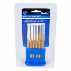 6 Piece Gold Pin Punch In Plastic Stand - Set Bluespot Tools Bs22449 -  punch pin set 6 gold bluespot tools bs22449