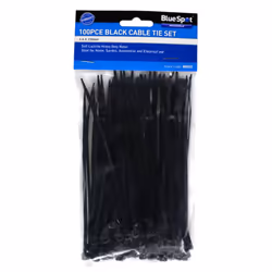 Bluespot 100 Pce 3.6mm X 150mm Black Cable Ties - blue spot cable ties 100 pack 36 x 150mm black 40055 white 40050 electrica ...