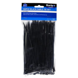Bluespot 100 Pce 3.6mm X 150mm Black Cable Ties -  blue spot cable ties 100 pack 36 x 150mm black 40055 white 40050 electrical