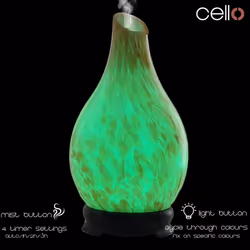 Ultrasonic Diffuser Golde Rays - 120 ml Essential Oil DIffuser for Home Fragrance, Cool Mist Fragrances, Humidifier, Compliments Cello Essential Oils
