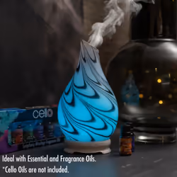 Glass Ultrasonic Diffuser in our Galaxy Swirl oil diffuser design. An aromatherapy diffuser to pair with essential oils for a stunning release of home