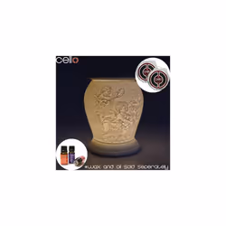 Porcelain Electric Melt Burner, Cherub Pattern - Cello Barrel Wax Melt Burners Safe For Use Around Children And Pets - Use As A Wax Burner Or An Oil