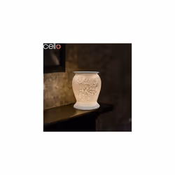 Porcelain Electric Melt Burner, Cherub Pattern - Cello Barrel Wax Melt Burners Safe For Use Around Children And Pets - Use As A Wax Burner Or An Oil
