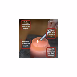 Silver Metallic Lighters Multipack. 4 X Gasless Lighters. Long Candle Lighter, Fire Starter & BBQ lighter. Home Accessories & Camping Accessories.