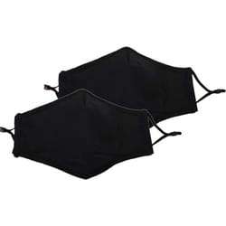 Plain Blk Face Masks - Pack of Two - Breathable Cotton - Fitted Filter Option - Adjustable Ear Loops - Durable - Reusable - Metal Nose Piece to Hug