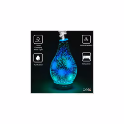 3D Firework Glass Ultrasonic Diffuser- Oil Diffusers And Humidifiers For Home - An Aromatherapy Diffuser To Pair With Essential Oils Or Used As An LED