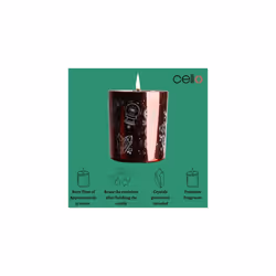 Celestial Scented Candle with Malachite Gemstones. A Stunning Metallic Pink Candle with Green Crystals. The Ideal Scented Candles, That are Suitable