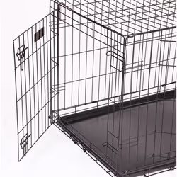 RAC Dog Puppy Cage Folding 2 Door Crate Plastic Tray Large 36" Black