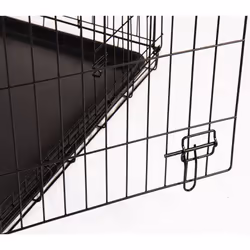 RAC Dog Puppy Cage Folding 2 Door Crate Plastic Tray Large 36" Black