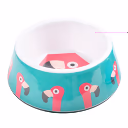 Dog Bowl Melamine Non Slip No Spill Flamingo Print Dog Bowl 480ml