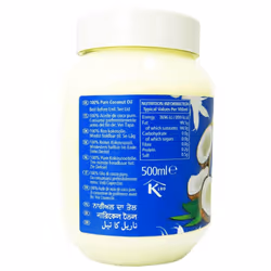 KTC 100% Pure Coconut Multipurpose Oil 500ml Jar - Used for Hair, Cooking, Mo...