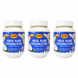 KTC 100% Pure Coconut Multipurpose Oil 500ml Jar x 3 Qty (pack of 3) - Used for Hair, Cooking, Moisturiser