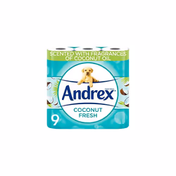 Andrex Toilet Roll - Coconut Fresh Fragrance Toilet Paper, 9 Toilet Rolls