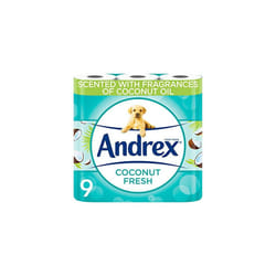 Andrex Toilet Roll - Coconut Fresh Fragrance Toilet Paper, 9 Toilet Rolls