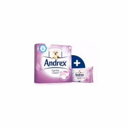 Andrex Washlets Flushable Toilet Tissue Wipes, Gentle Clean - Pack of 12 (Total 504 Wipes)
