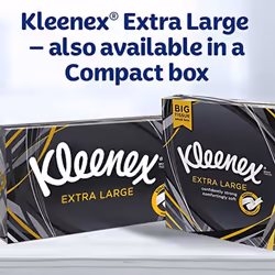 Kleenex Extra Large Compact Facial Tissues - 24 Boxes, 44 Tissues Per Box