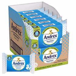 Andrex Washlets Classic Clean Flushable Moist Toilet Tissue 12 x 40