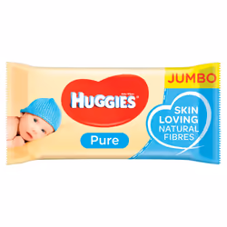 HUGGIES PURE JUMBO PACK 10 X 72 BABY WIPES PURE WATER NO PERFUME SKIN LOVING