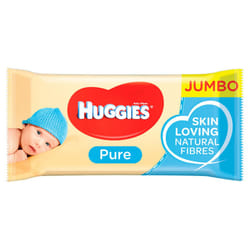 HUGGIES PURE JUMBO PACK 10 X 72 BABY WIPES PURE WATER NO PERFUME SKIN LOVING