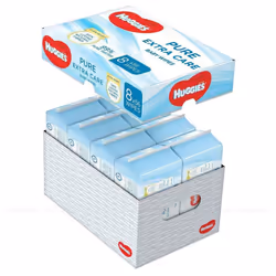 Huggies Pure Extra Care Fragrance-Free Baby Wipes with 99% Pure Water