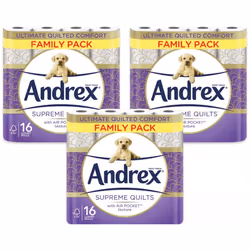 Andrex Supreme 48 Quilted Toilet Rolls (Pack of 3)