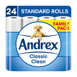 Classic Clean Toilet Rolls - 24 Toilet Roll Pack - Bulk Buy Toilet Roll - Unbeatable Clean with Unique 3D Wave Toilet Paper