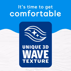 Complete Clean Toilet Tissue; 12 Mega Toilet Rolls = 18 Standard Loo Rolls with Unique 3D Wave Texture for a Proven, Effective Clean (Previously - Additional view 3