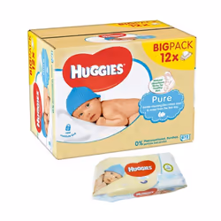 Huggies Pure Baby Wipes 56 per pack x 12, Big pack Total 672 wipes