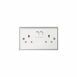 Deta S1209S Switch Socket 2 Gang SP 13 Amp