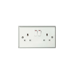 Deta S1209S Switch Socket 2 Gang SP 13 Amp